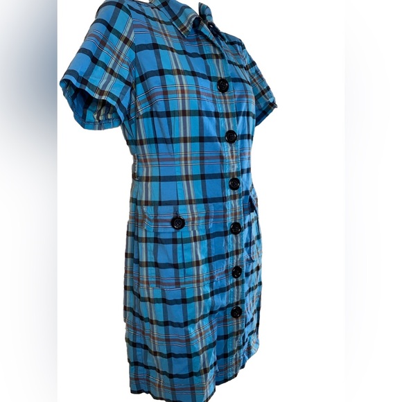 Pendleton Plaid Button Shirt Dress Short Sleeve - Picture 3 of 13